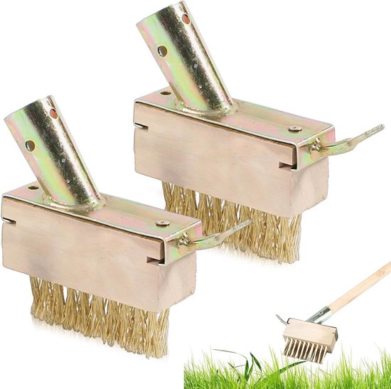 Inovra Plus - Voegenborstel en onkruidborstel voor tuin en terrasranden met staalborstel en voegkrabber