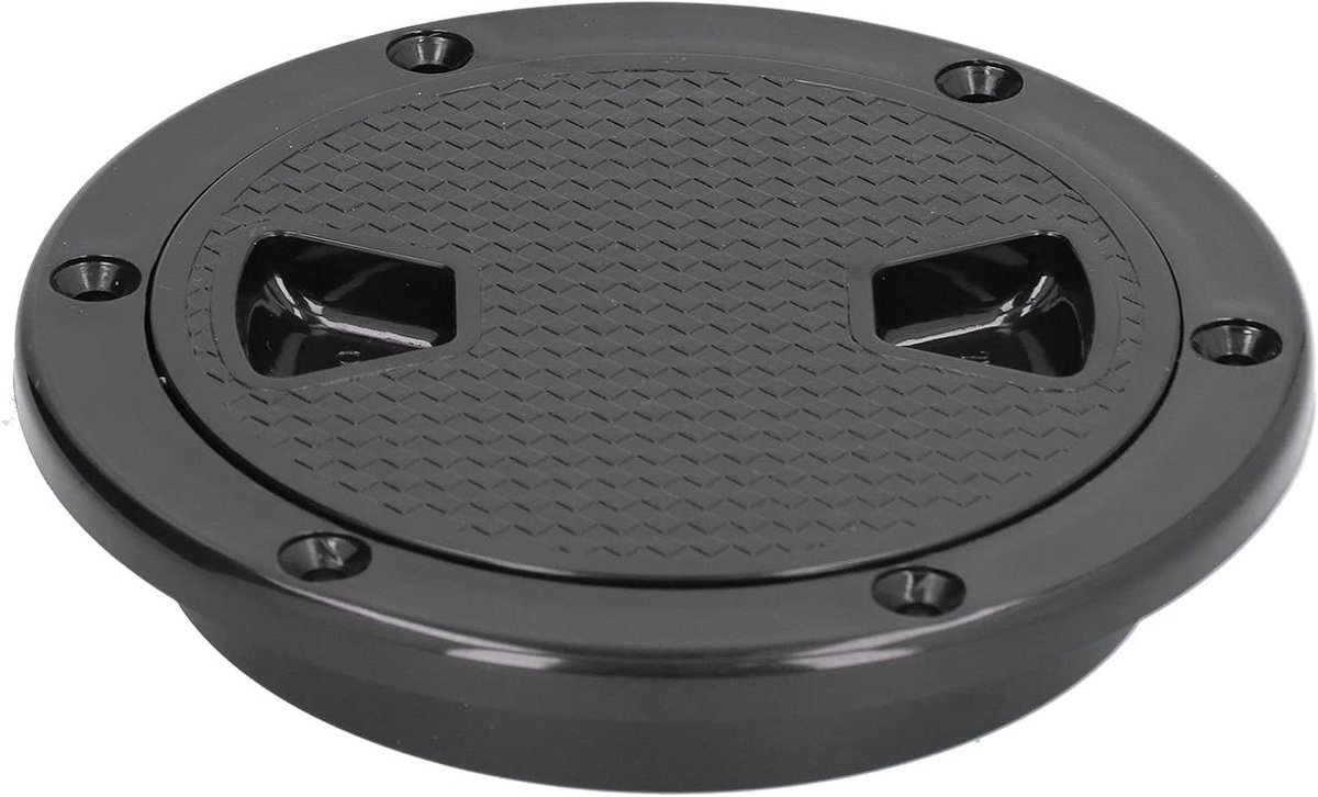 Allecto Plus - Inspectieluik voor Bootdek 10 cm rond zwart ABS waterdicht inspectieluik met antislip voor marine boot