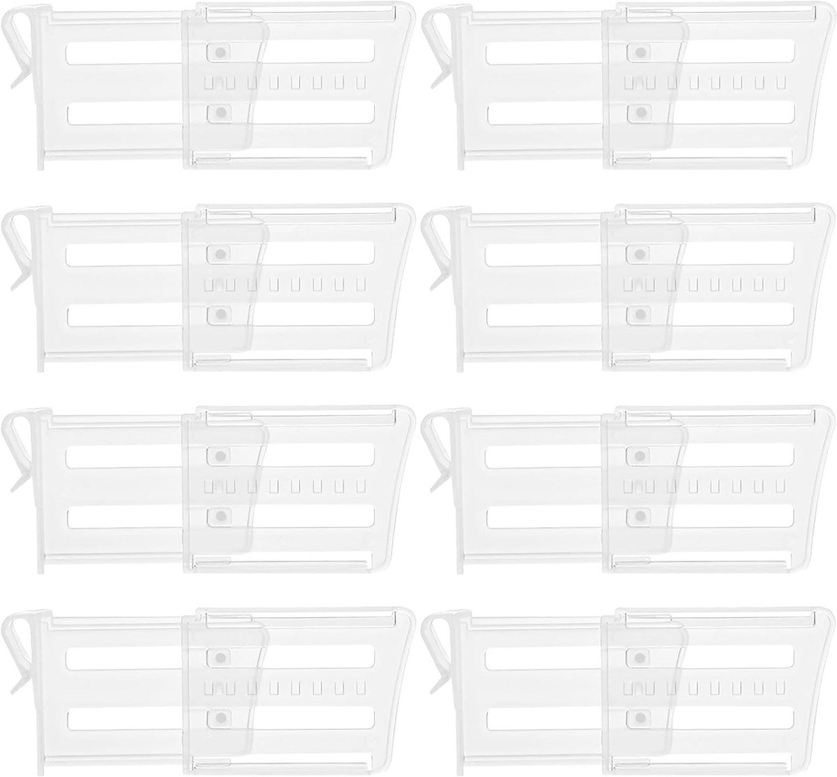 Inovra Plus - Koelkastorganizer 8 stuks, verstelbaar opbergrek voor koelkast met zijdeurscheider, ideaal voor scheidingswanden, containers, eieren en fruit