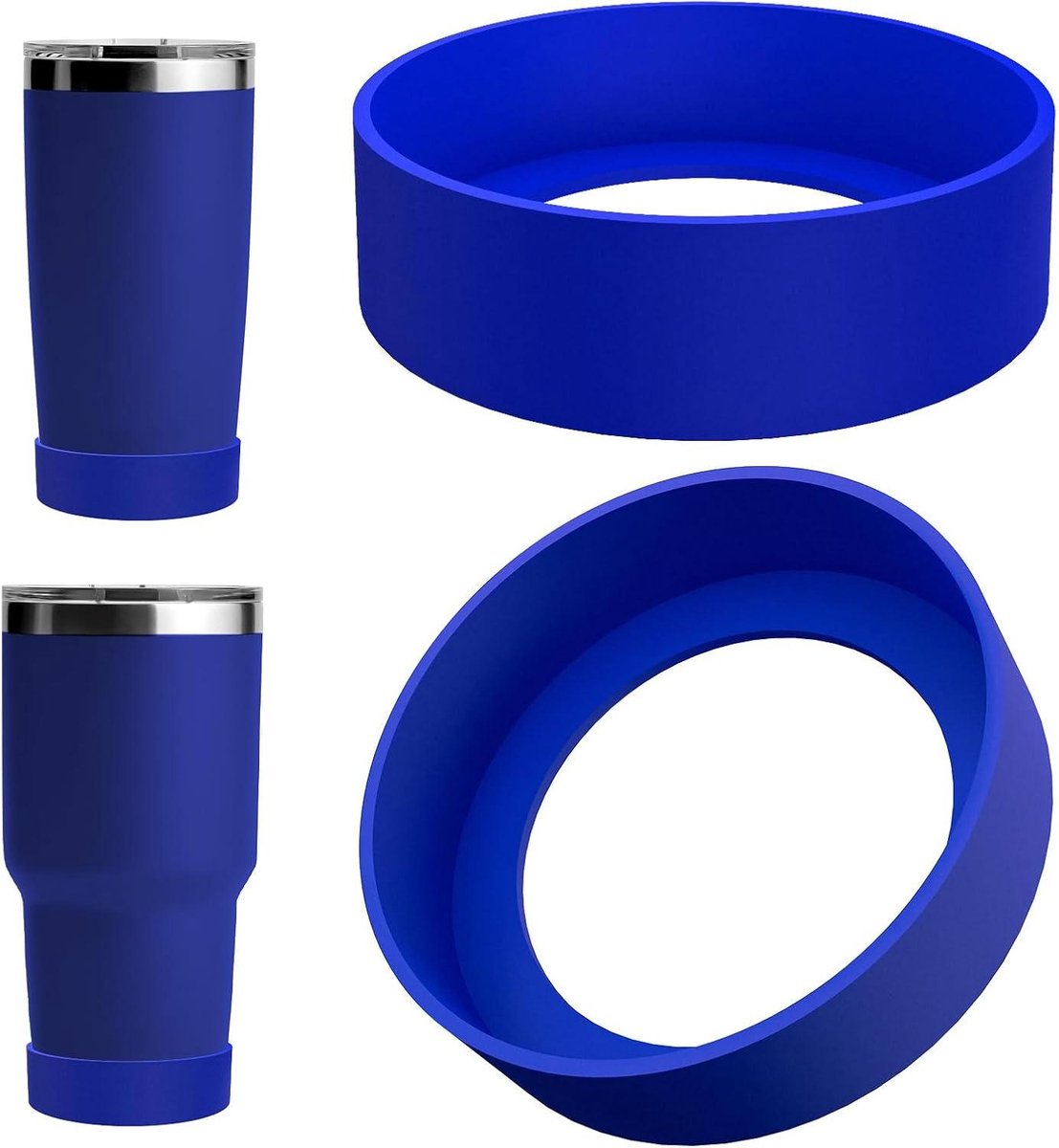 Allecto Plus - Waterfles Beschermhoes voor Reismokken 20oz/30oz - Siliconen Flesbodemhoes (2 stuks) met Verbeterde Grip - Duurzaam en Anti-slip