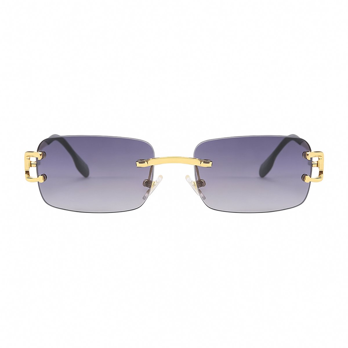 PBLIQ® Zonnebril Randloos - Heren - Dames - Grijs - Goud