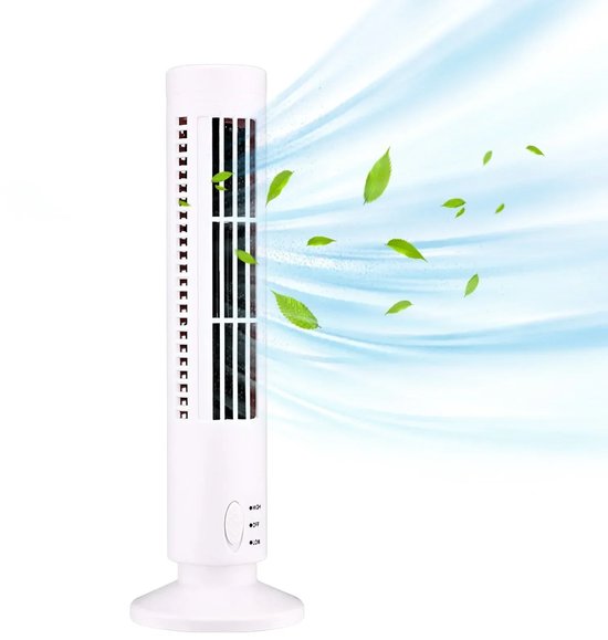 Marmoris Mini Torenventilator - Staande Ventilator - Vloerventilator - Kolomventilator - Fan - Draagbare bladloze torenkoelventilator - Energiebesparend voor slaapkamer thuiskantoor