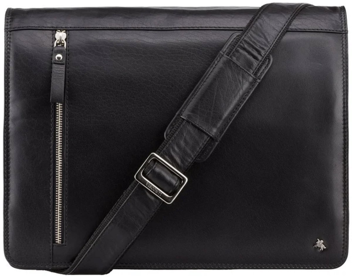Visconti Carter - Messenger Bag - leder - Zwart - kwaliteit