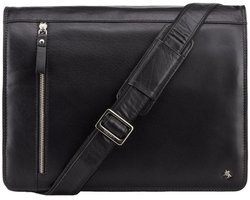 Visconti Carter - Messenger Bag - leder - Zwart - kwaliteit