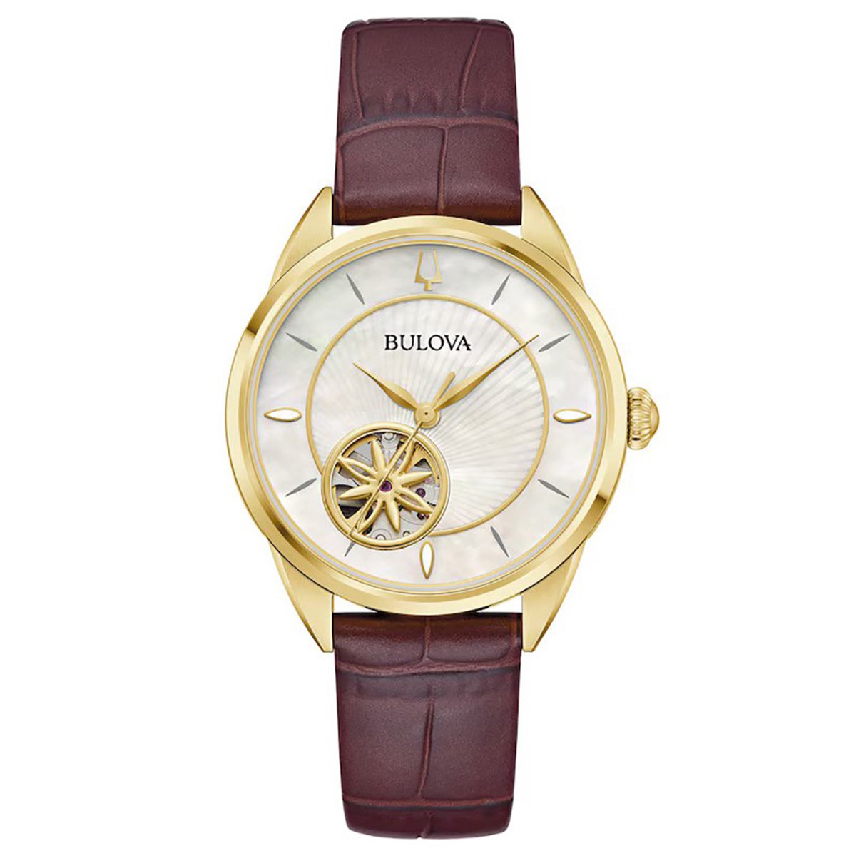 Bulova Sutton 97L179 Horloge - Leer - Bruin - Ø 34 mm