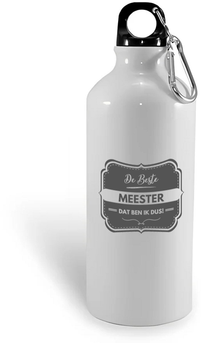Hacebo® - De beste meester waterfles - Meester - geweldige meester - school - verjaardagscadeau - afscheidscadeau - kado - water fles - 400ML