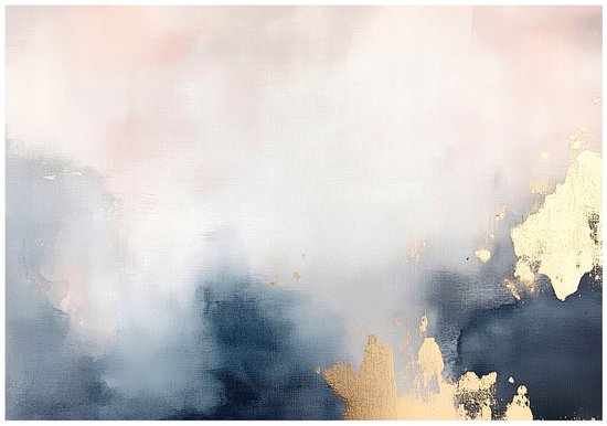 WALLARENA - Fotobehang - 400x280 cm - abstract gouden en grijze fotobehang voor slaapkamer en salon van vliesbehang