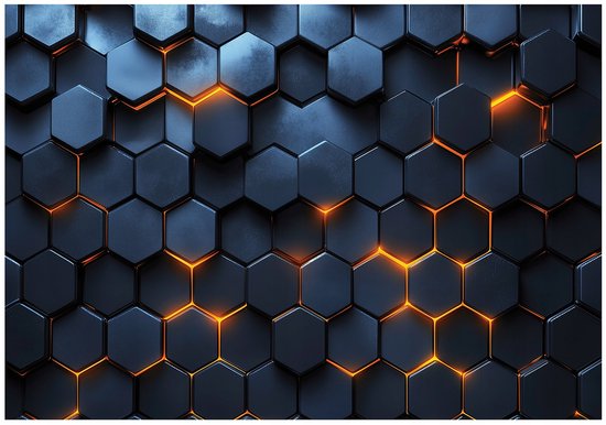 WALLARENA - Fotobehang - 200x140 cm - 3D zeshoeken voor de kinderkamer