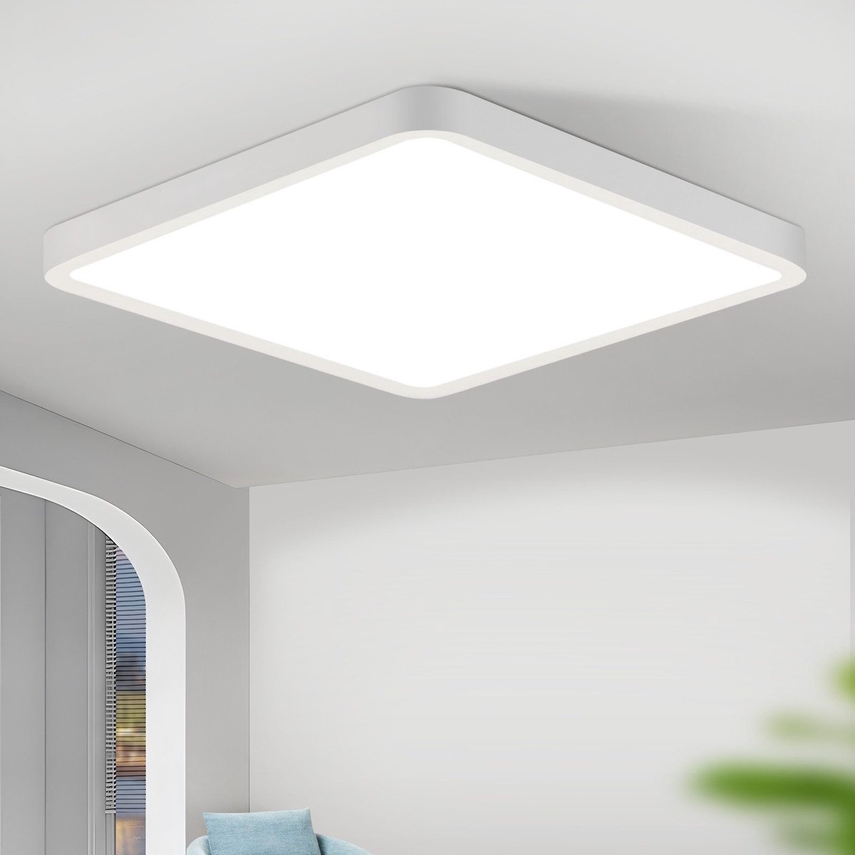 NETTLIFE Plafondlamp LED - 23cm - vierkant - Wit - 6500 K Koel wit Licht - Modern Plafondverlichting - Plafondlamp plat - voor Slaapkamer | Woonkamer | Keuken- 18W