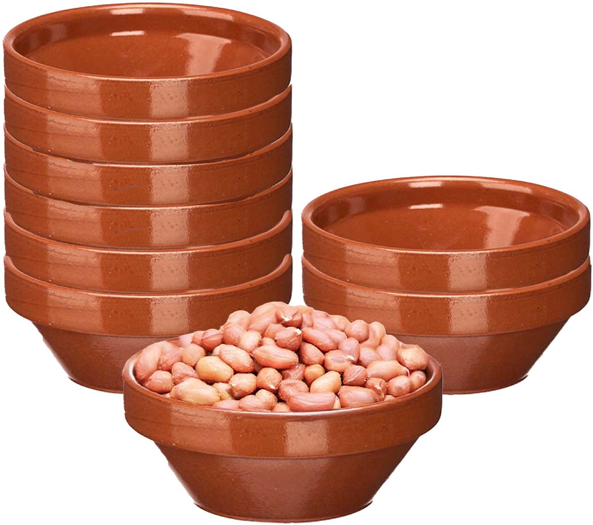 La Dehesa Soepkommen / serveer schaaltje - 8x - terracotta - D15 x 7 cm - aardewerk - Spaanse sfeer