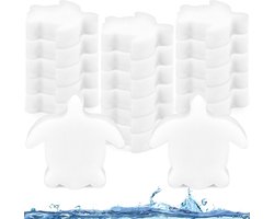 18 stuks olie-absorberende sponzen - Zwembadschuimsponzen - Herbruikbaar - Accessoires voor bubbelbaden - Gebruiksvriendelijk - Geschikt voor zwembaden, bubbelbaden en spa's, Zwembadaccessoires - Wit - 115 mm x 115 mm x 25 mm