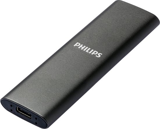 Philips Portable SSD 250 GB - Ultra Thin, SATA Ultra Speed USB-C - USB 3.2, Read up to 540MB/s, Write up to 520MB/s - Windows 11/ macOS/ Gameconsole