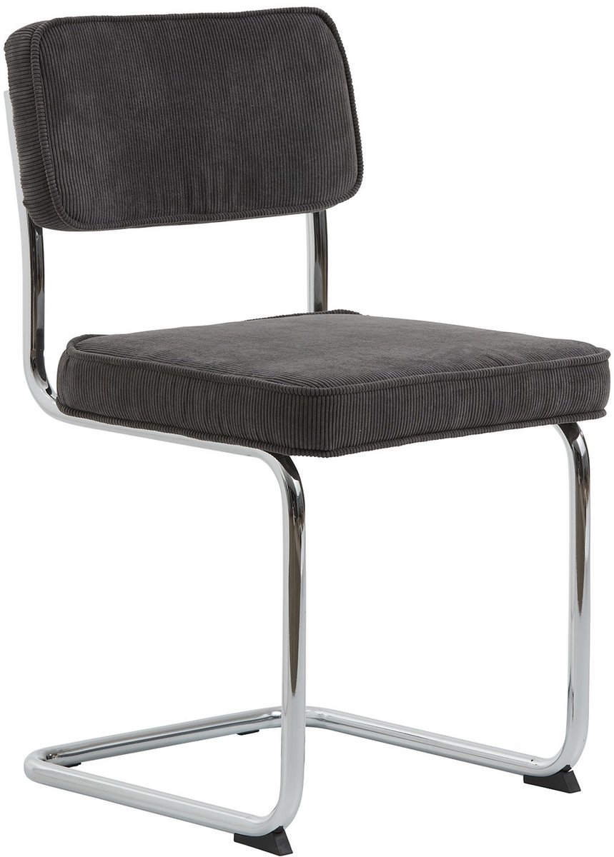 Eetkamerstoel Rupert ribstof - Grijs - eetkamerstoelen set van 4