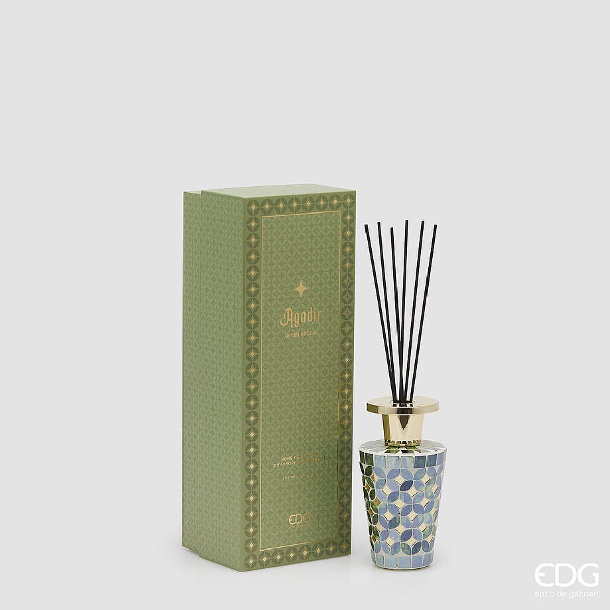EDG Enzo De Gasperi Geurstokjes Agadir Luxefles 300ml Green Utopia