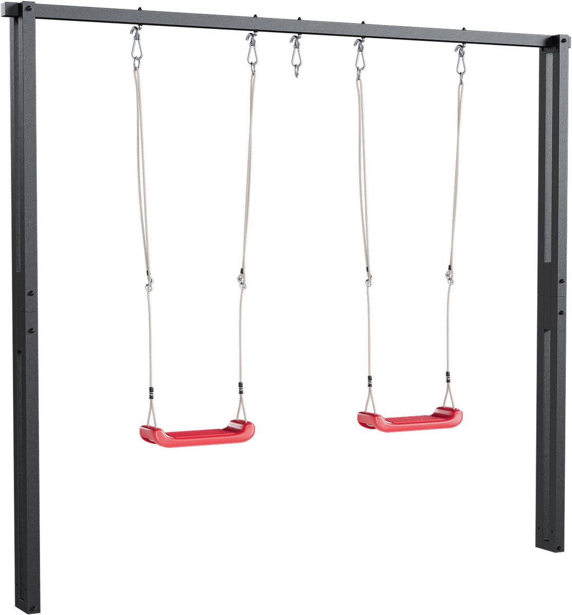 QLS Schommelframe Voor 2 Schommels Nestschommelframe Van Metaal 260 cm Antracietkleur