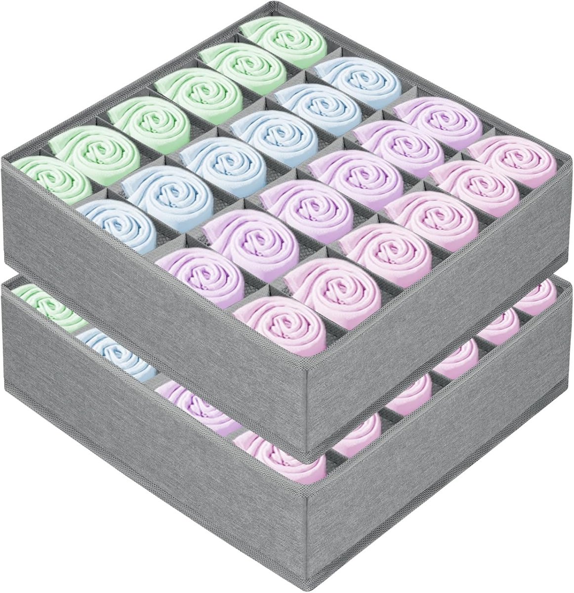 2-delige lade-organizer voor sokken, ondergoed, handdoeken en stropdassen (lichtgrijs)