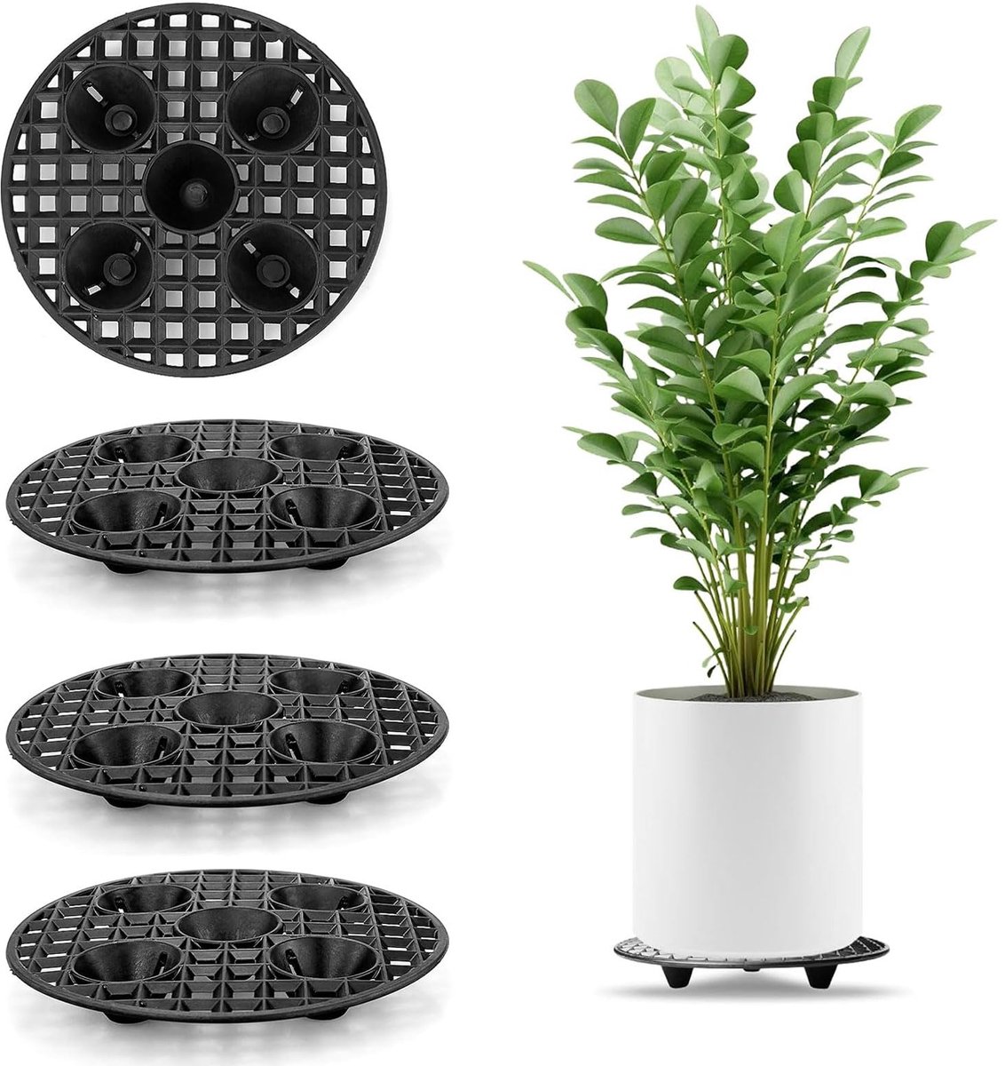 Ibenzoa® 4 Stuks Plantenstandaard, 20cm - Bloempotstandaard met Drainage Mesh