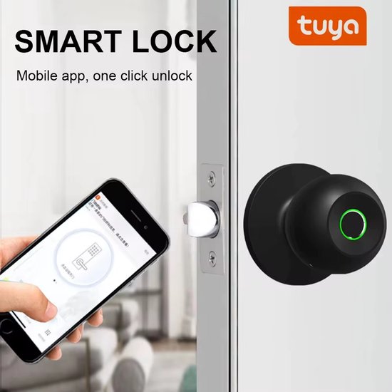 deurslot Wifi Tt Lock App Bluetooth Vingerafdruk Nachtschoot Slot Smart Card Digitale Keyless Code Batterij Elektronisch Deurslot sleutelloos toegangsdeurslot (Color : Indigo Blue