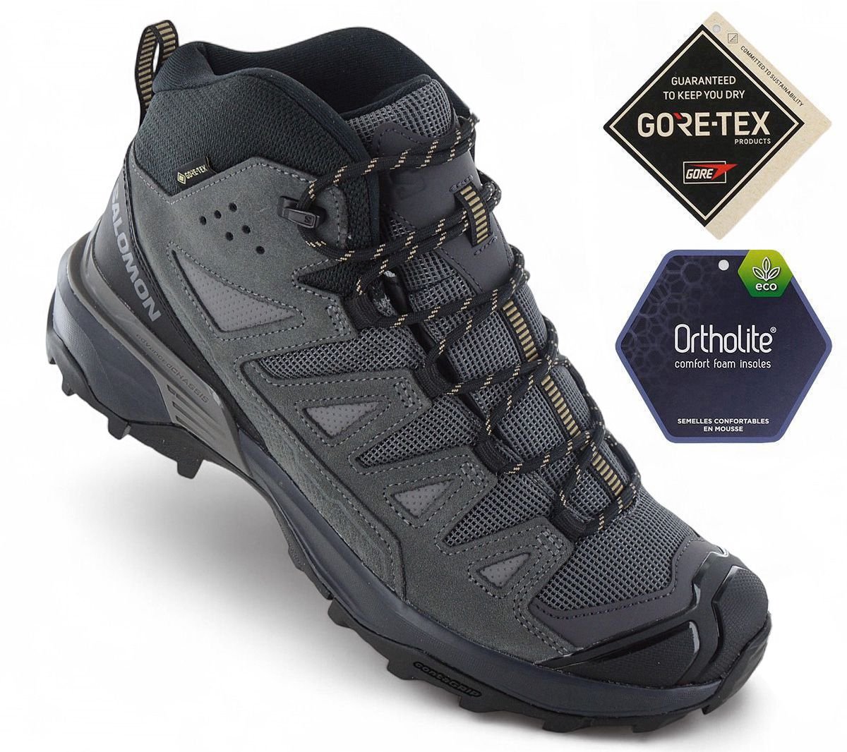 Salomon X ULTRA 360 LEATHER MID GTX GORE-TEX Heren Wandelschoenen Trekking Boots 475708 Grijs