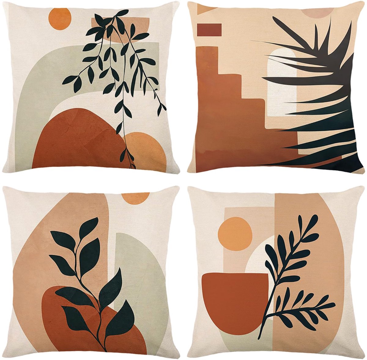 Ibenzoa® Hoeslussen van 45x45 cm - Set van 4, Linnen Decoratie voor Bank, Slaapkamer en Tuin