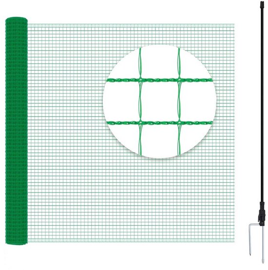Foto: Warraich groen pluimveenet 53 g m pe veelzijdig inzetbaar als tuinhek campinghek en afzethek 25x1 2 m