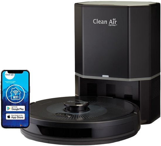 Clean Air Optima® RVC-002B Smart - Robotstofzuiger met dweilfunctie en UV-C sterilisatie en zelf-leeg-station - Slimme 360° LiDAR-scan voor nauwkeurige mapping - Precisie Hoek Reiniging - Meubelbeschermings technologie
