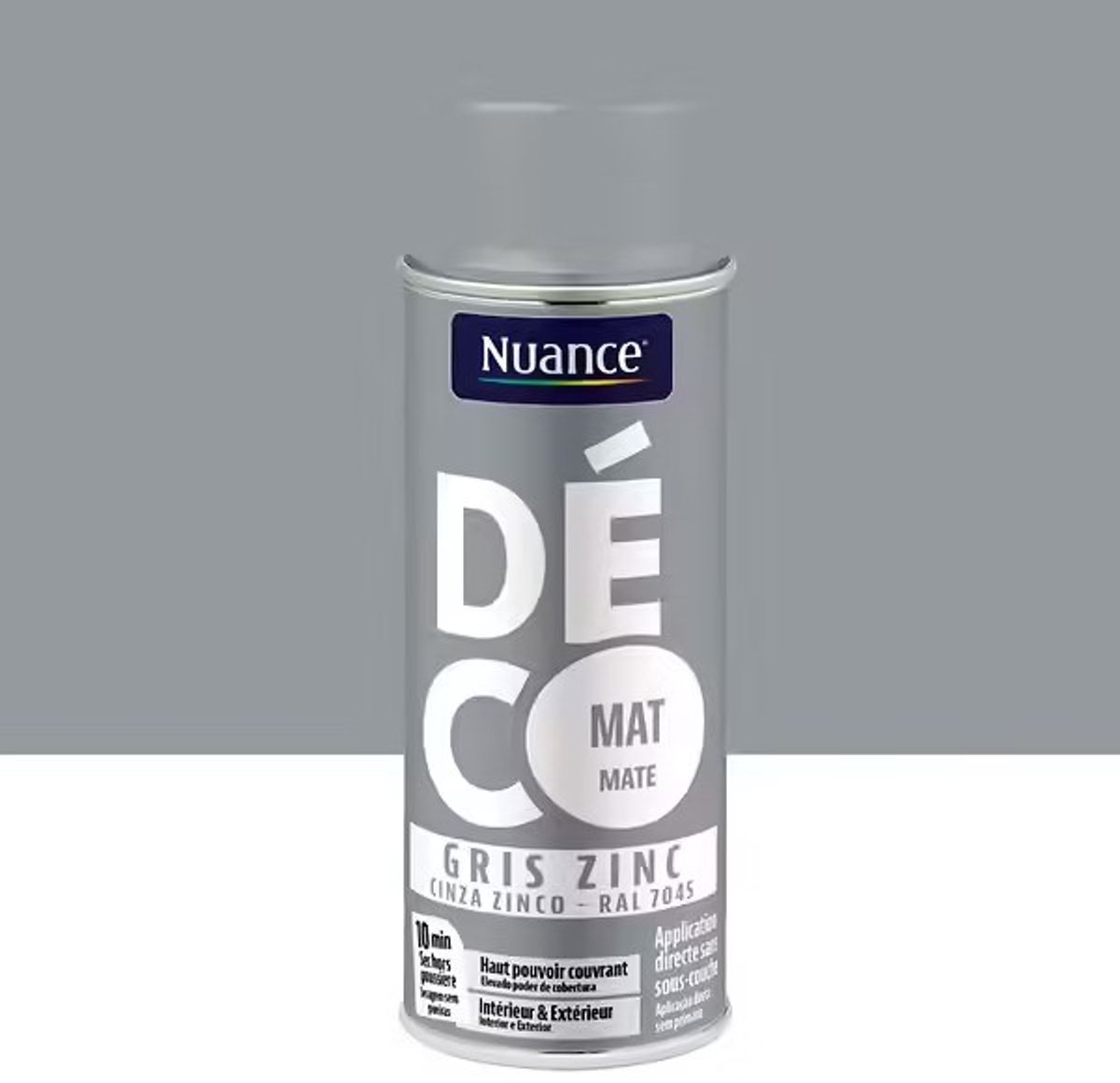 Nuance - Zinklook spuitbus - Deco Zinc Spray - 400 ml - grijs, sneldrogend