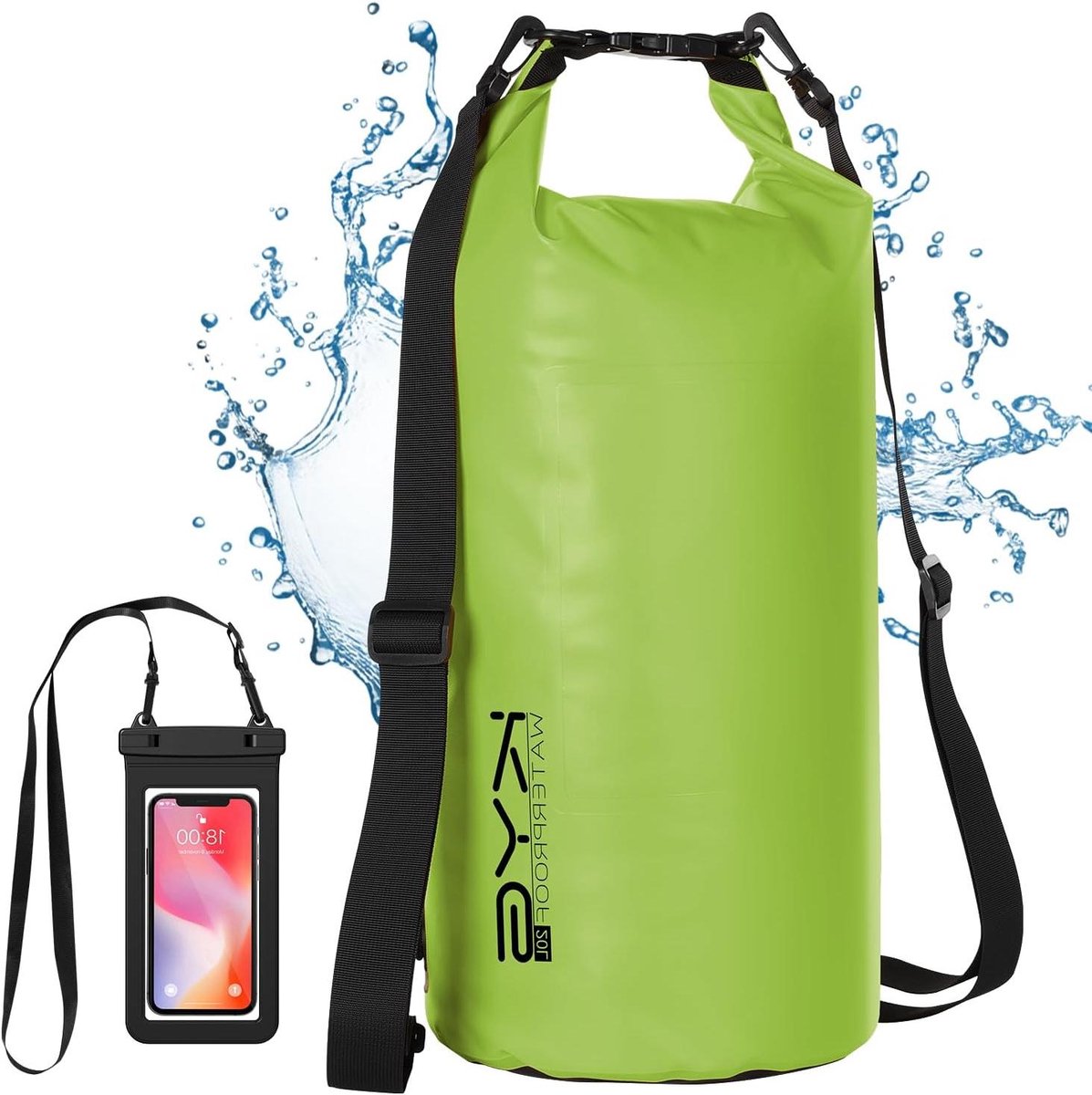 Waterdichte Dry Bag - 5 l/10 l/20 l met waterdichte telefoonhoes - voor strand en outdoor activiteiten