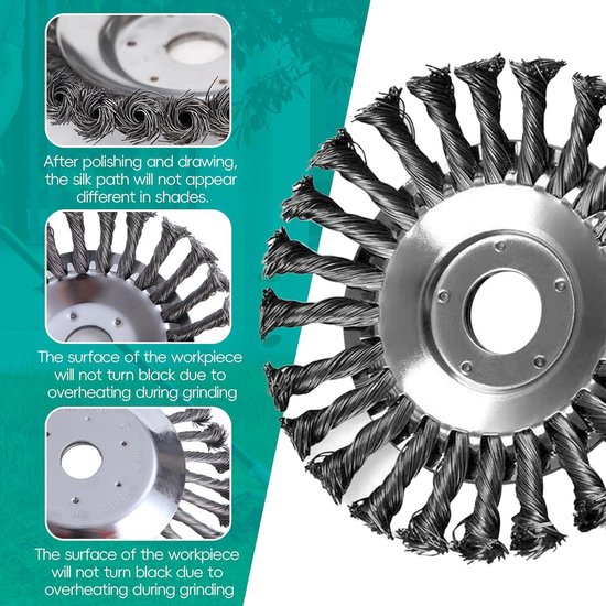 Roestvrijstalen Onkruidborstel voor het Effectief Verwijderen van Onkruid en Mos - 255 x 254 mm — afbeelding 2