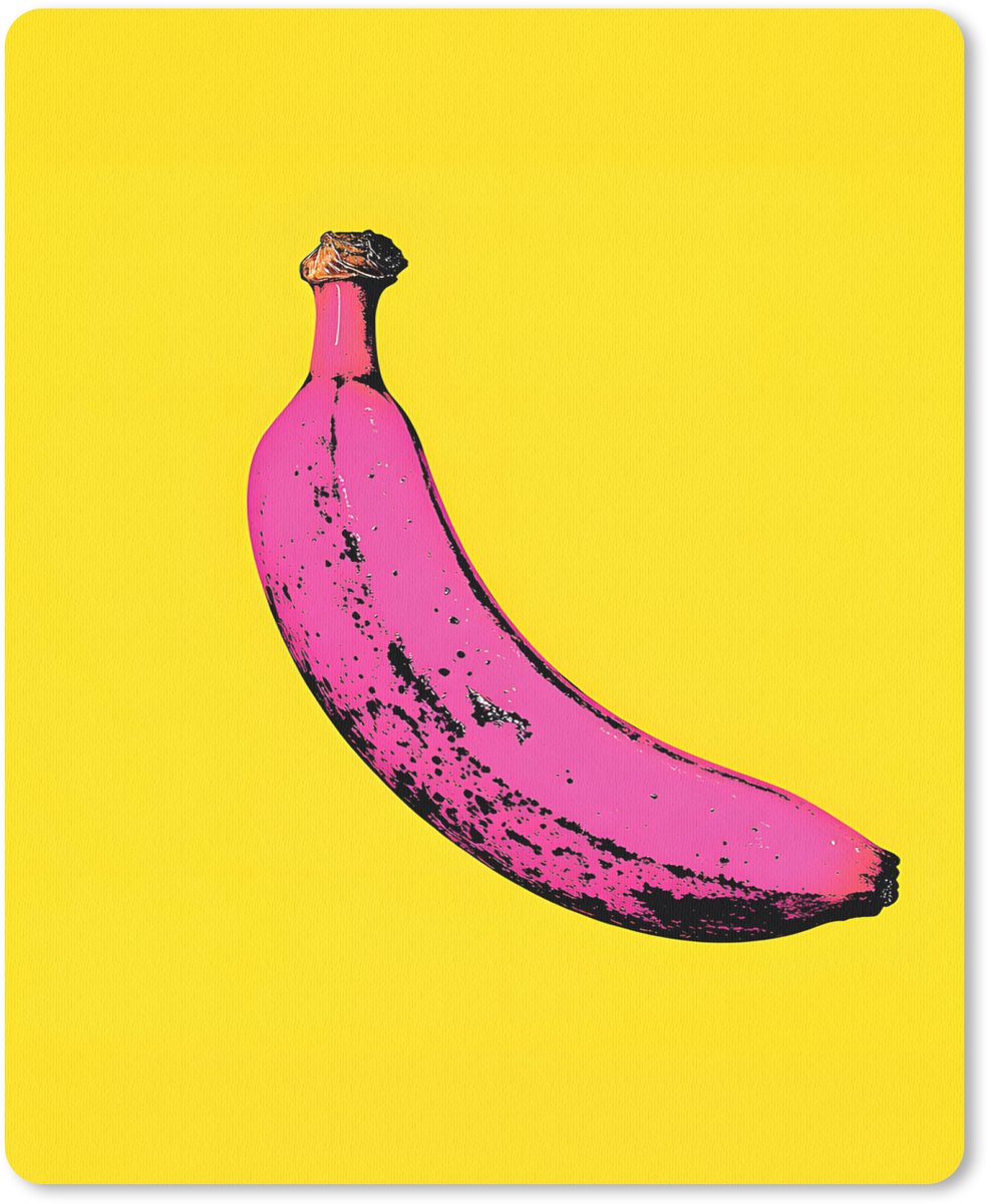 Muismat 19x23 cm - Mousepad Banaan - Grafisch - Geel - Muismatten