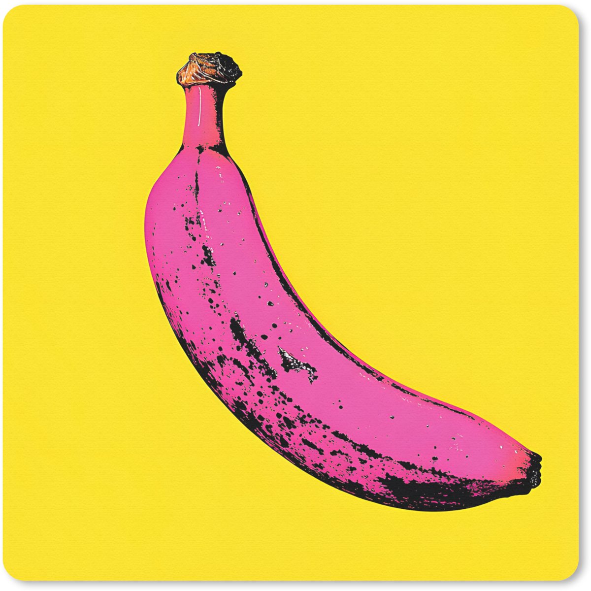Muismat 20x20 cm - Mousepad Banaan - Grafisch - Geel - Muismatten