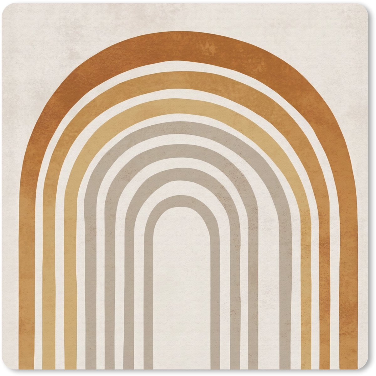 Muismat 30x30 cm - Mousepad Minimalistisch - Boog - Lijnen - Beige - Muismatten