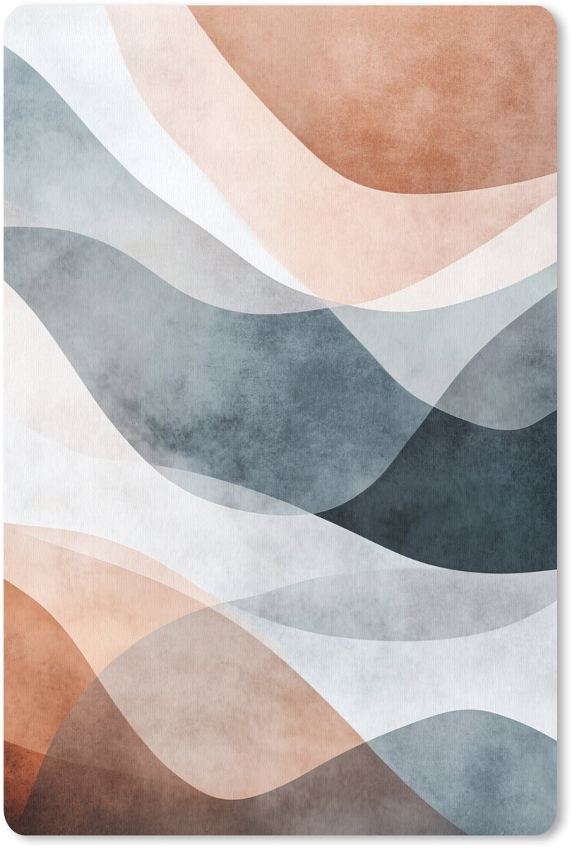 Muismat 18x27 cm - Mousepad Abstract - Golven - Blauw - Muismatten