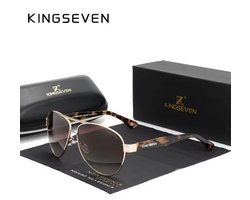 KINGSEVEN Zonnebril 7777 - Luipaard-Bruin – Heren - Vrouwen - Gepolariseerd - UV400 - Piloot