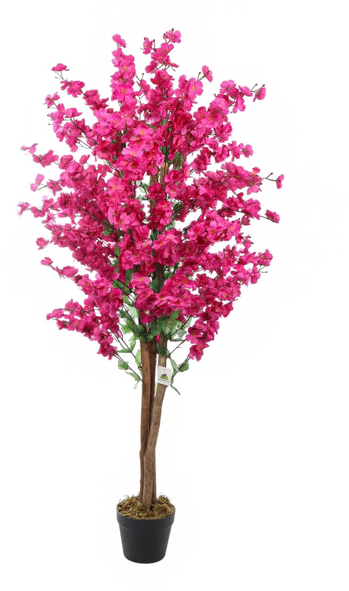 Kunstpalm Kunst Bloesemboom | 150cm | Paars - Zijde Bloesemboom - Bloesem Kunstplant - Prunus