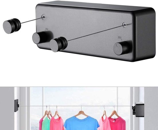 Retractable Clothesline | Indoor Outdoor Heavy Duty Drying Line | Wall ...