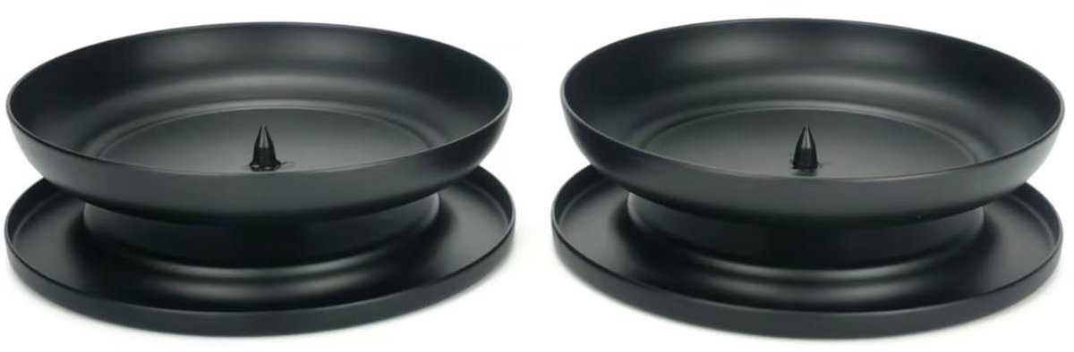 Ibenzoa® Set van 2 stijlvolle metalen kandelaars met doorn voor diverse kaarsen en gelegenheden