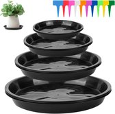 sturiz Lot de 8 soucoupes de pot de fleurs rondes - 30 cm - Pour plantes d' intérieur et d'extérieur - Marron rouge