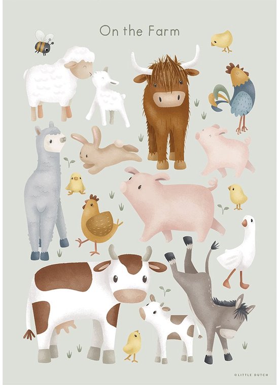 Poster - Meerkleurig - Maat A3 - Little Farm