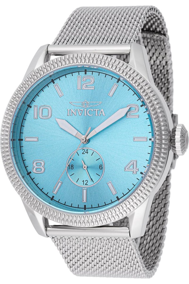 Invicta Vintage 48914 Heren Horloge - Waterdicht - Analoog - Quartz Uurwerk - Roestvrij Staal met blauwe Wijzerplaat - 44mm