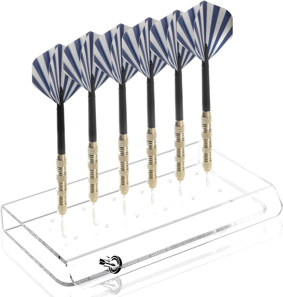 Zeynomax - Acryl dartpijlen houder voor 18 pijlen - Displaystandaard voor stalen en softdarts - Opbergstandaard voor darts - Helder - Geschikt voor elk soort opslag van darts