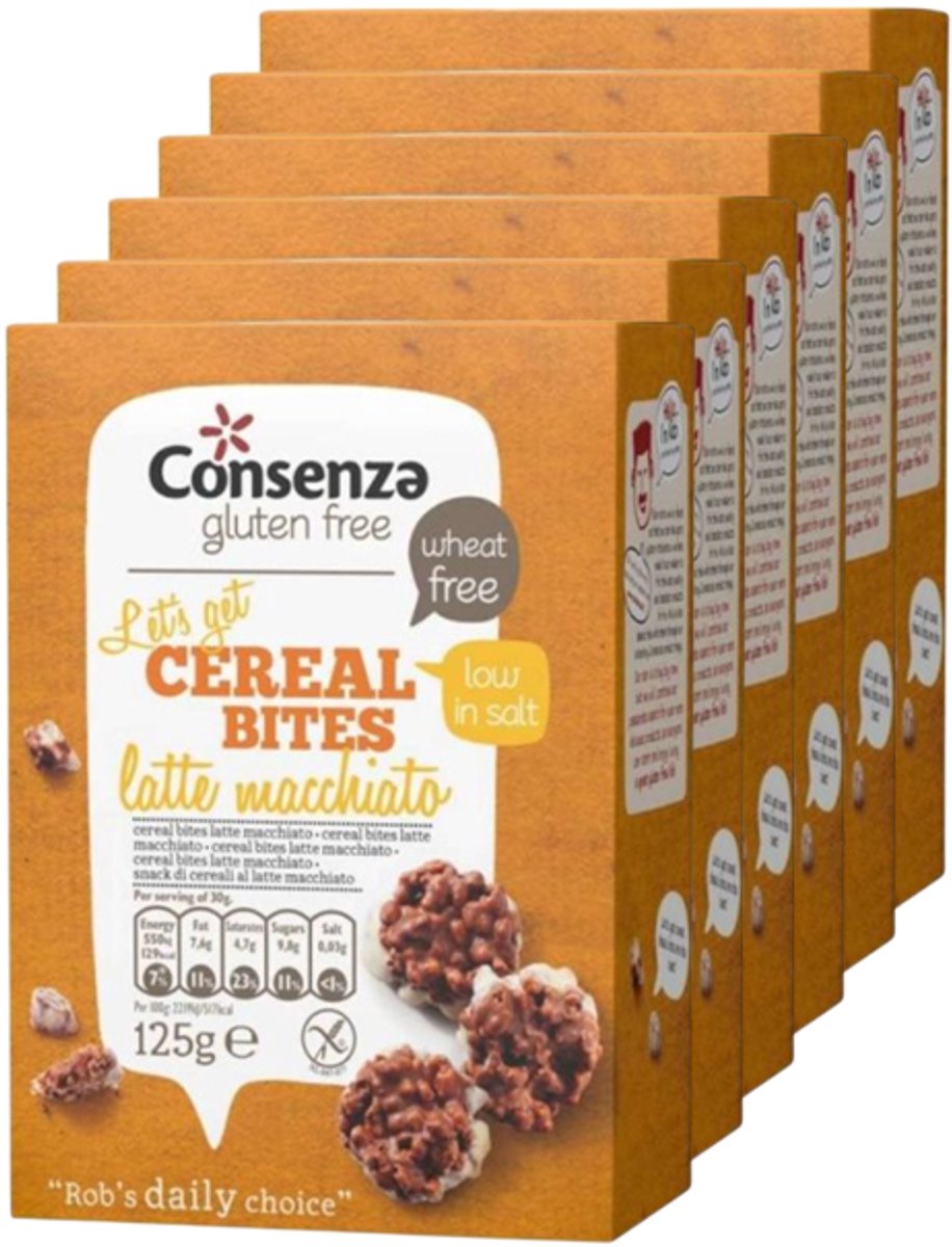 Consenza | Cereal Bites | Latte Macciato | 6 stuks | 6 x 125 gram