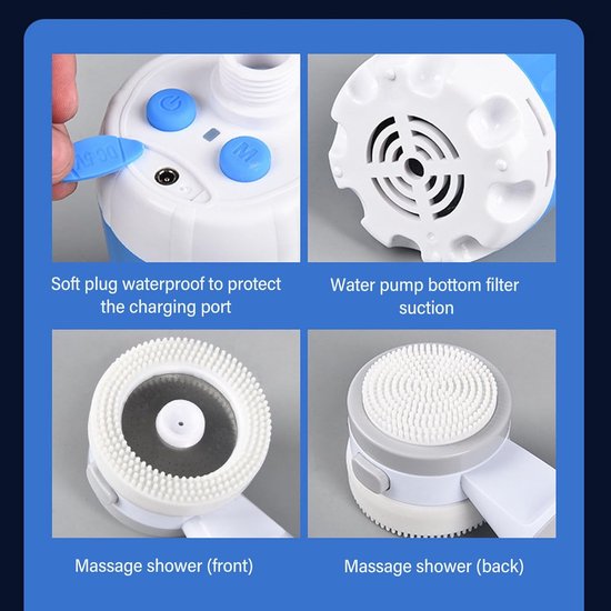Campingdouche - buitendouche - Campingdouche - oplaadbare campingdouche - Draagbare Campingdouche - voor wandelen autowassen en het wassen van huisdieren van Camping — afbeelding 2