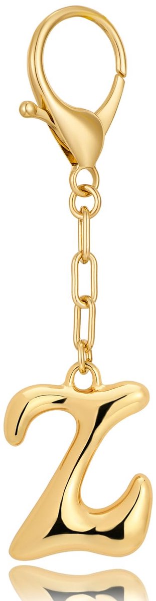 Ibenzoa® Sleutelhanger met stijlvolle gouden letter Z, gepersonaliseerd cadeau voor elke gelegenheid