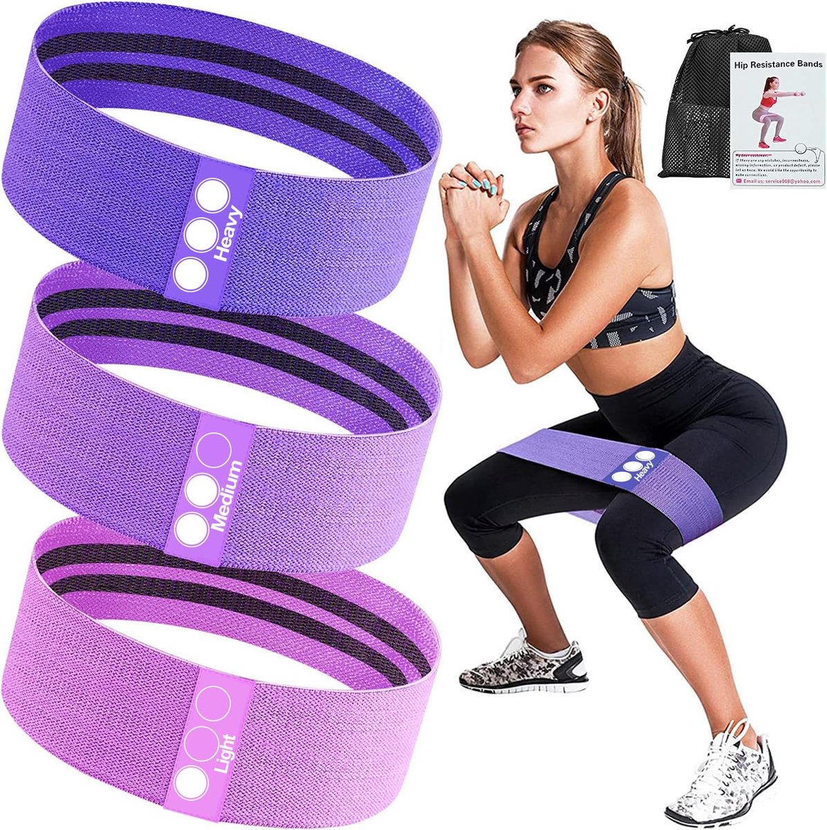 Ibenzoa® Veelzijdige Weerstandsbanden Set voor Pilates, Yoga en Krachttraining met Antislip