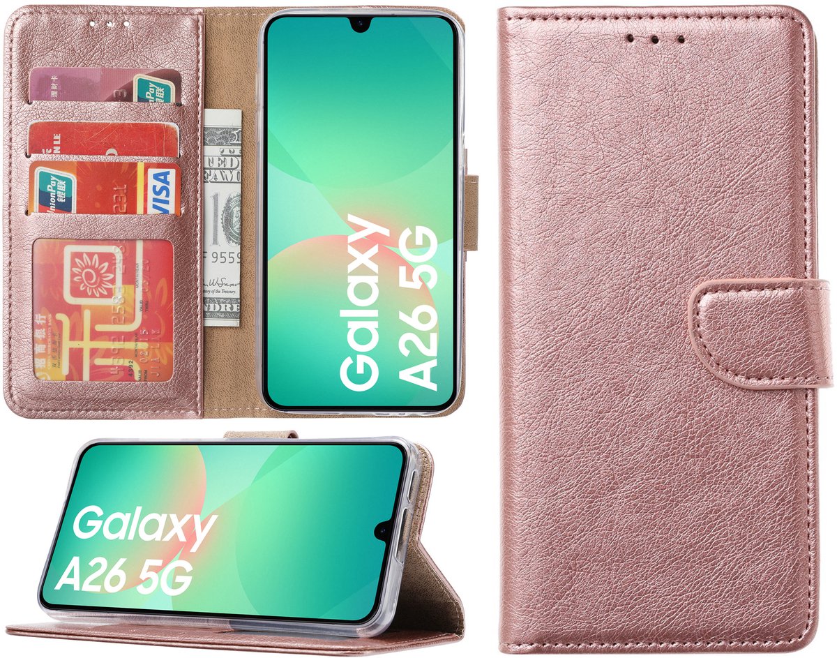 Hoesje geschikt voor Samsung Galaxy A26 hoesje - Arara bookcase - Rosegoud