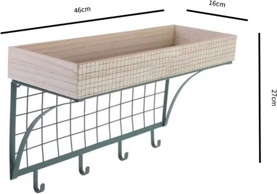 Plantenrek - Bloempot - Plantenhanger - Plantenpot - Plantenbak Hangend - Kapstok - Organizer - met Ophanghaken