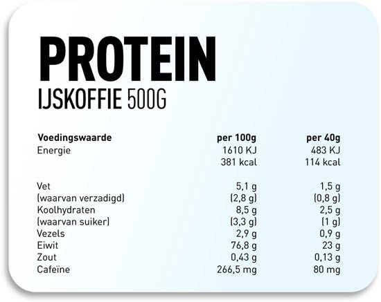 Kosso Nutrition - Protein Ijskoffie - Neutraal - 21g Eiwit - Eiwitrijke Ijskoffie - 500g — afbeelding 3