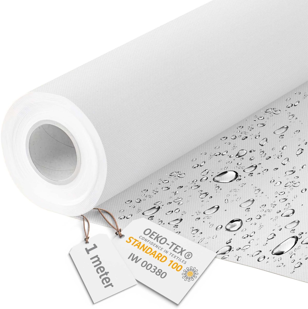 DreamRoots Canvas Waterdicht - Meubelstof per meter 160 cm breed - Waterafstotende stof 220 g/m2 600D - Luifelstof Waterdicht per meter Wit 1M