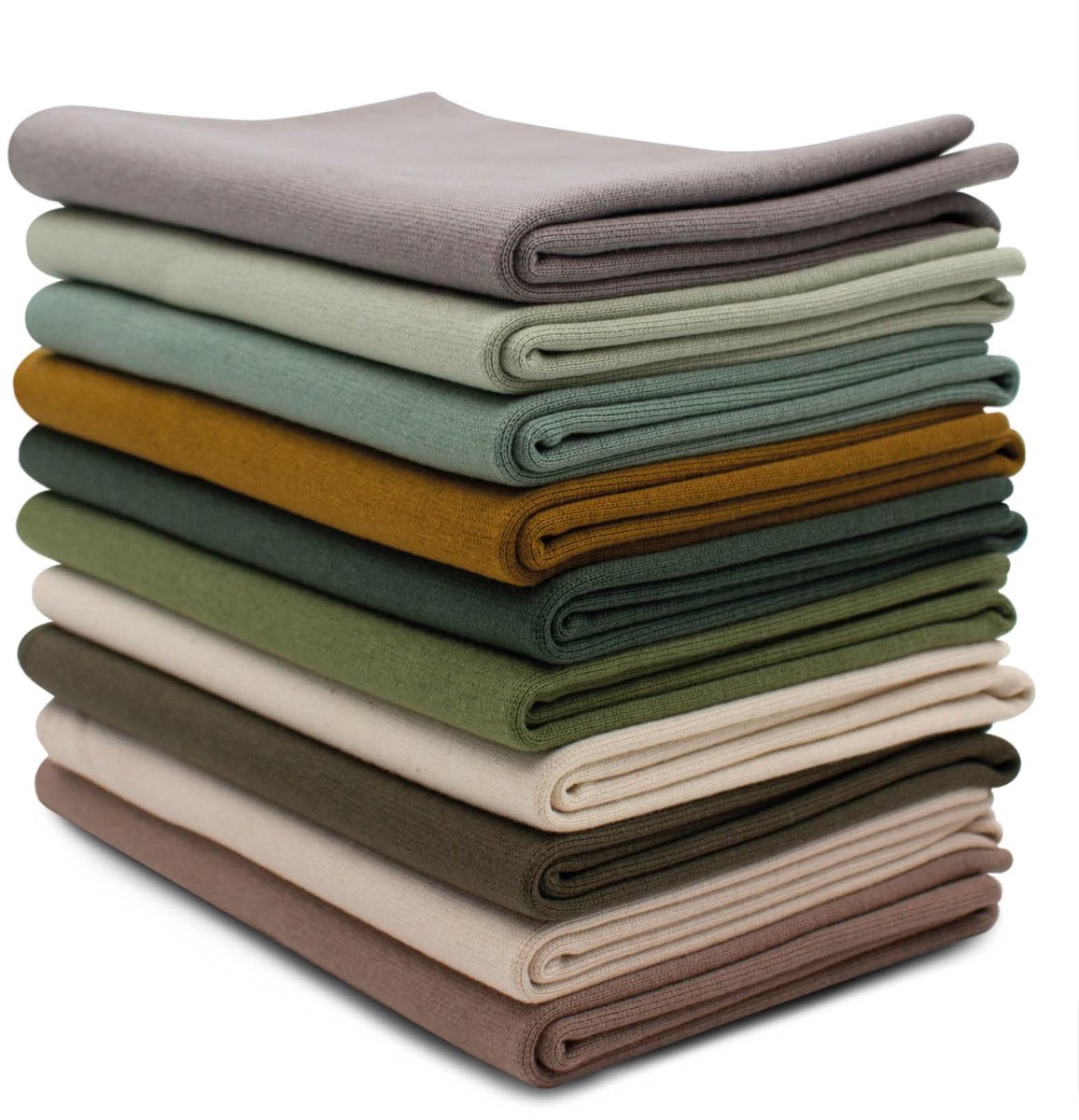 10x 0,25m manchettenstofset buisvormige stof 95% katoen, 5% elastaan selectie jersey (natuurlijk 2, set van 10)